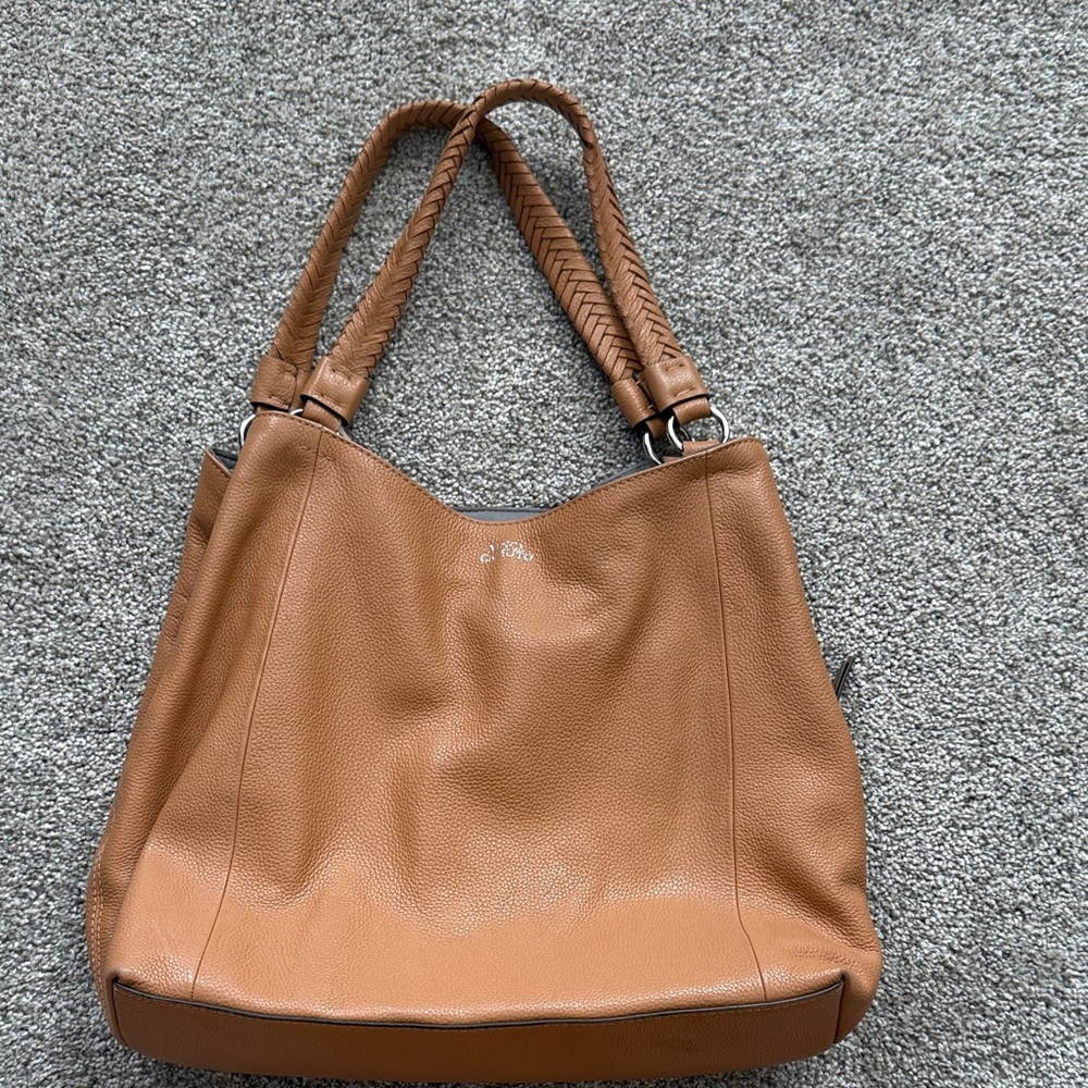 Vince Camuto Tan Leather Shoulder Bag